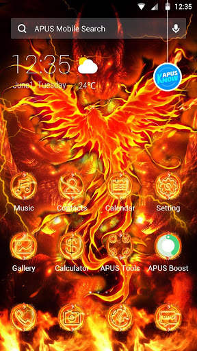 Flaming Phenix-APUS theme & HD wallpapers screenshot 1