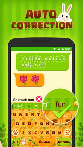 Cartoon Keyboard Theme - Carrot स्क्रीनशॉट 5