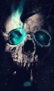 Neon Tech Skull 3D Themes Wallpapers screenshot 2