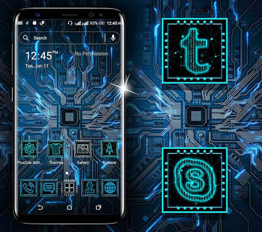 Hi-tech Circuit Launcher Theme screenshot 1