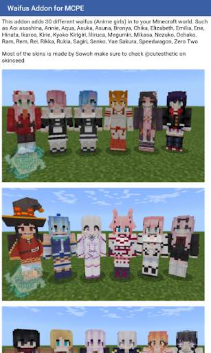 Addon Waifus for Minecraft PE screenshot 1