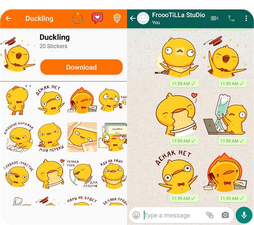 🐥Cute Duck Stickers - WAStickerApps🐥 screenshot 3
