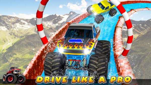 Xtreme Monster Truck Waterslide Race screenshot 1