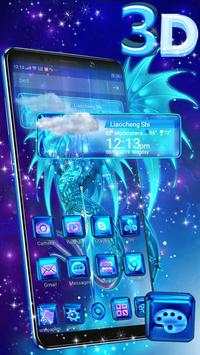 3D Blue Dragon Glass Tech Theme screenshot 2