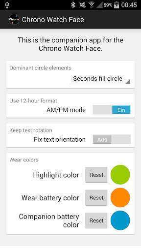 Chrono Watch Face for Wear screenshot 5