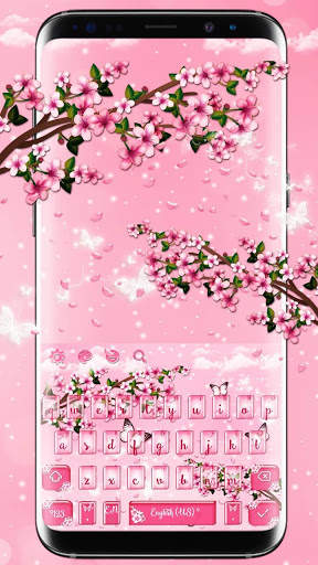 Pink Cherry Blossom Keyboard screenshot 1