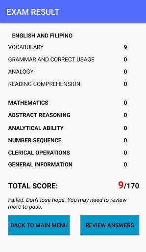 CIVIL SERVICE EXAM REVIEWER MOBILE APPLICATION screenshot 4