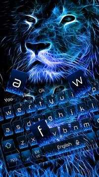 Blue Flame Lion Keyboard Theme screenshot 2