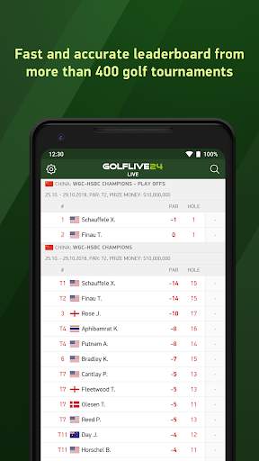 Golf Live 24 - golf scores screenshot 1