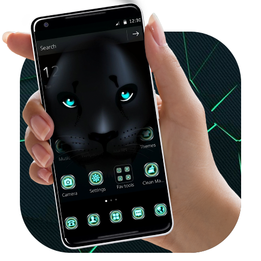 Black Tech Leopard Theme أيقونة