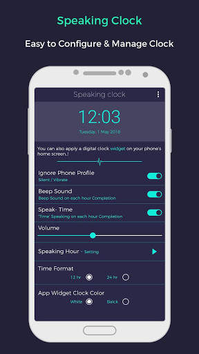 Speaking Clock - Digital Clock screenshot 1