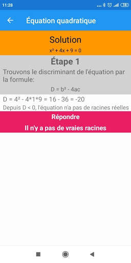 Équation quadratique solveur screenshot 6