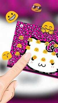 Pink Sweet Diamond Kitty Keyboard tema wallpaper screenshot 3