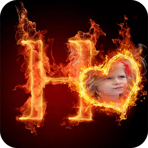 Fire Text Photo Frames icon