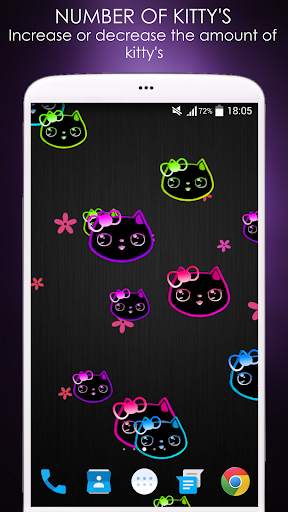 Neon Lily Kitty Live Wallpaper screenshot 1