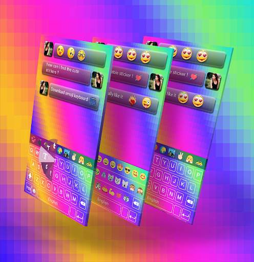 Rainbow Love Emoji Keyboard for android screenshot 1