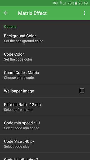 Matrix Effect Live Wallpaper screenshot 5