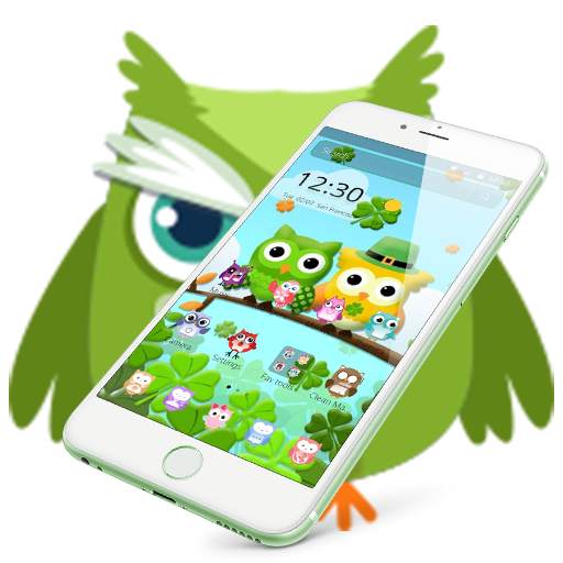 Green Cartoon Family Owl Theme 1.1.2