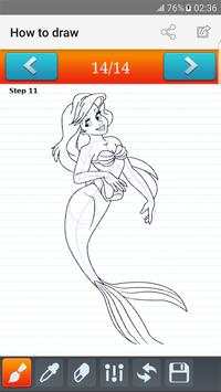how to draw The Little Mermaid screenshot 3