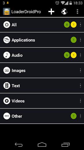 Loader Droid download manager screenshot 2