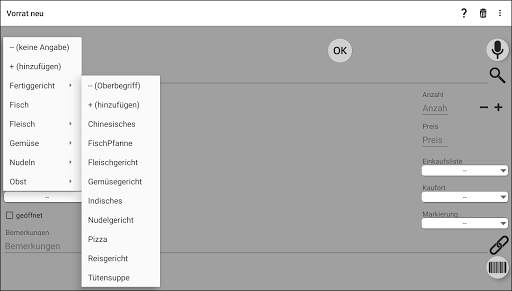Vorrat, Lager, Einkaufslisten screenshot 13