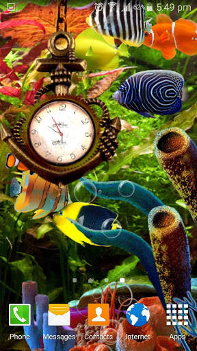 Aquarium Live Wallpaper - Analog Clock screenshot 6