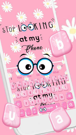 Pink Girly Quote Keyboard Theme screenshot 1