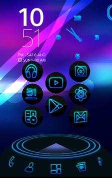 Next Launcher Theme Neon Blue screenshot 1