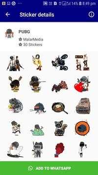 NEW PUBG Stickers for Whatsapp - PBG Game Stickers screenshot 3