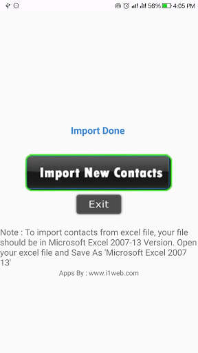 Import Export Contacts Pro 6 تصوير الشاشة