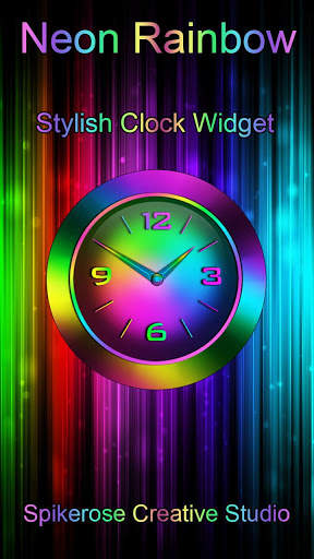 Free Neon Rainbow Clock Widget screenshot 1