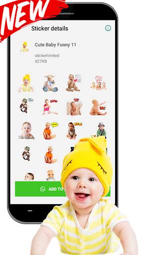 Cute Baby Funny Sticker For WAStickerApps स्क्रीनशॉट 4