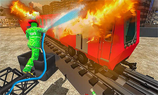 Burning Metro Train-Emergency Fire Engine Driver screenshot 3