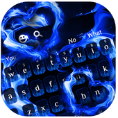 Blue Flame Love Heart Keyboard icon