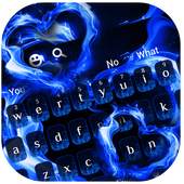 Blue Flame Love Heart Keyboard 10001002