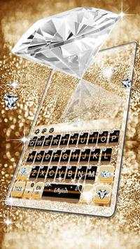 Gold Shining Diamond Keyboard Theme screenshot 1