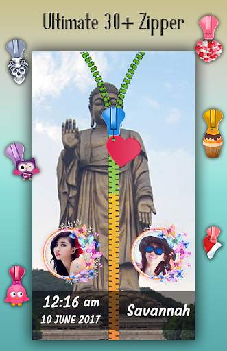 Buddha Zipper Lock Screen 4 تصوير الشاشة