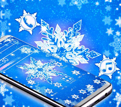 Blue Bright Snowflake Theme screenshot 1