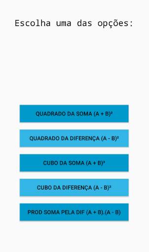Produtos notáveis basic screenshot 1