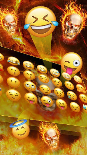 Fire Skull Flaming Keyboard Theme screenshot 3