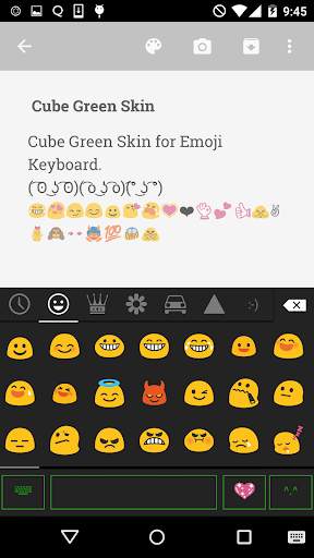 Green Neon Emoji Keyboard Skin screenshot 2