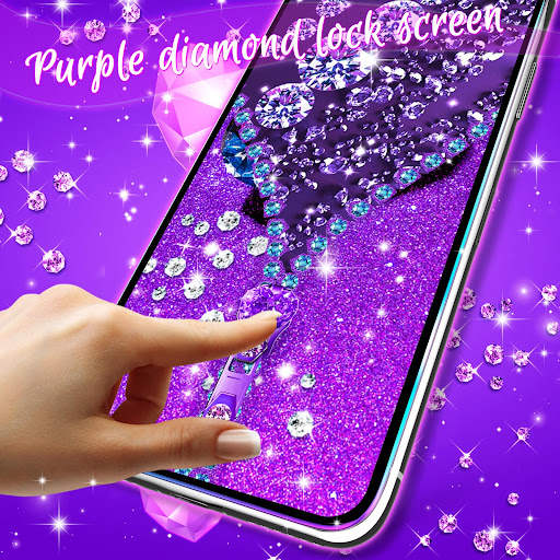 Purple diamond lock screen screenshot 1