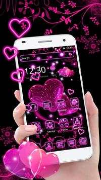 Neon pink heart theme screenshot 1