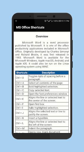 Office Shortcuts screenshot 3