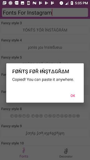Cool Fonts for Instagram, Facebook, Twitter, ... screenshot 2