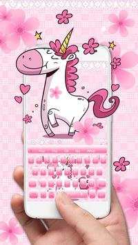Pink Cute Unicorn Keyboard screenshot 2