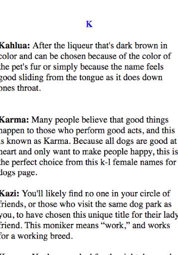 CUTE GIRL DOG NAMES APP 2020 screenshot 3