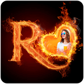 Fire Text Photo Frame icon