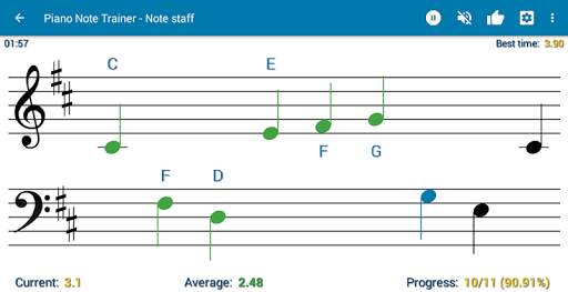 Read notes MIDI/USB support - Piano Note Trainer screenshot 1