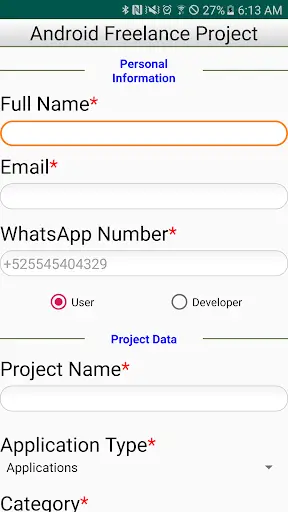 Android Freelance Project screenshot 1